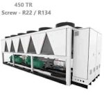چیلر-تراکمی-هوایی-اسکرو-450-تن-تبرید-رکمان-مدل-dtchs450