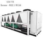 چیلر-تراکمی-هوایی-اسکرو-550-تن-تبرید-رکمان-مدل-dtchs550